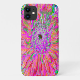 Capa Para iPhone 11 Flor de Dália Abstrata Decorativa Arco-íris Colori