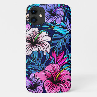 Capa Para iPhone 11 Flor de Hibiscus Tropical Rosa