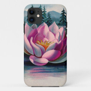 Capa Para iPhone 11 Flor de Lotus Rosa Vintage