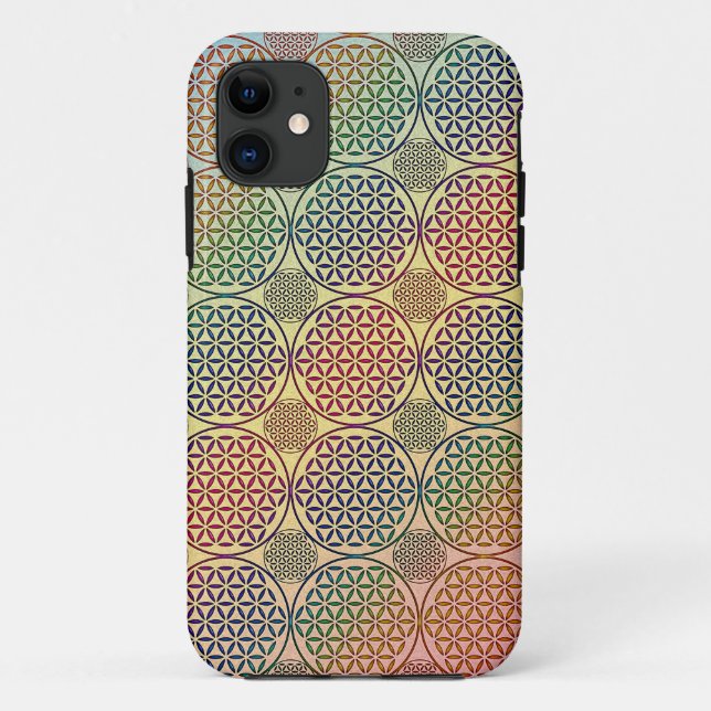 Capa Para iPhone 11 Flor de Vida - padrão de granulação do selo 1 (Verso)