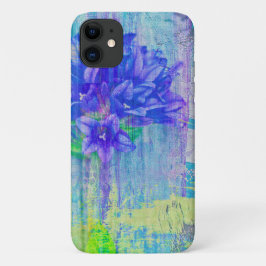 Capa Para iPhone 11 Flor em Violeta Azul