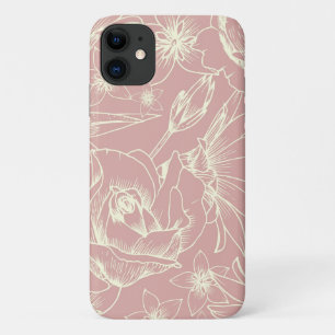 Capa Para iPhone 11 Flor rosa Bonito Pastel