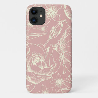Capa Para iPhone 11 Flor rosa Bonito Pastel