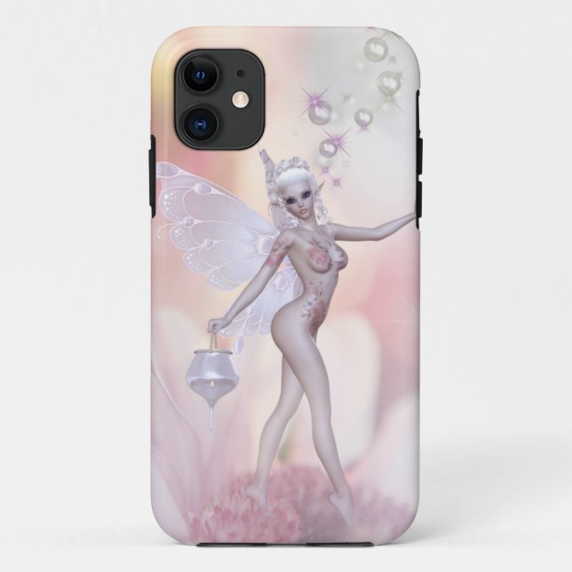 Capa Para iPhone 11 Flor Rosa Faerie (Verso)