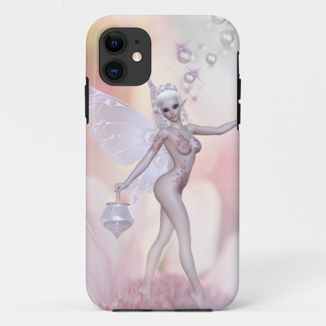Capa Para iPhone 11 Flor Rosa Faerie (Verso)
