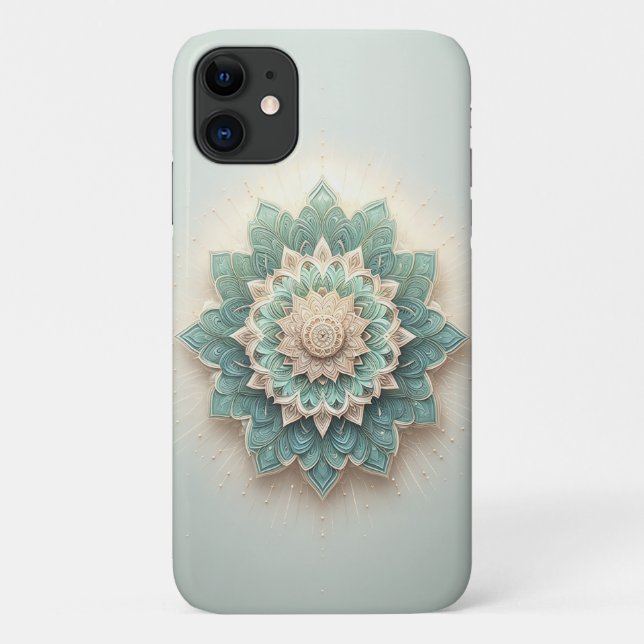 Capa Para iPhone 11 Floração Geométrica Em Camadas Intrincadas - Moder (Verso)