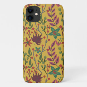 Capa Para iPhone 11 Florais, sem costura, flores amarelas