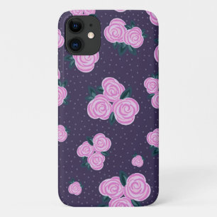 Capa Para iPhone 11 Florais vintage roxo escuro
