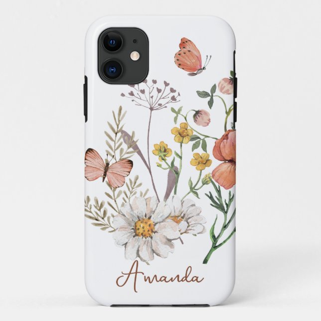 Capa Para iPhone 11 Floral (Verso)