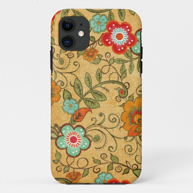 Capa Para iPhone 11 Floral antigo (Verso)