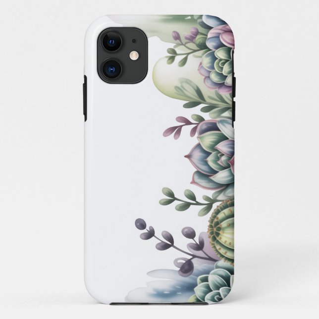 Capa Para iPhone 11 Floral border  (Verso)
