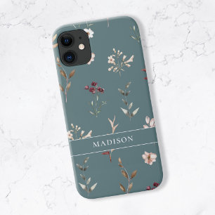 Capa Para iPhone 11 Floral Botânico de Flor Selvagem Personalizado
