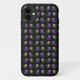 Capa Para iPhone 11 Floral Branco e Roxo