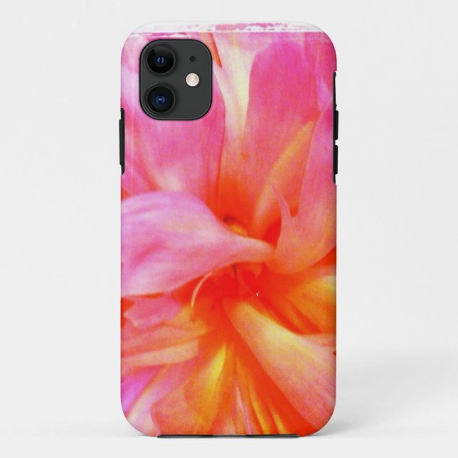 Capa Para iPhone 11 Floral cor-de-rosa (Verso)