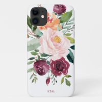 Floral de Aquarela Russa com Monograma