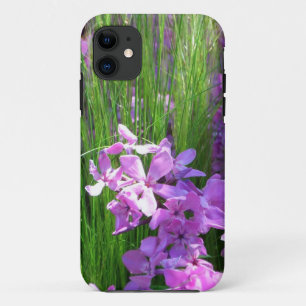 Capa Para iPhone 11 Floral de Verão de Flox e Grama Rosa