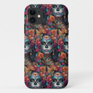 Capa Para iPhone 11 Floral Fiesta: Mulher Abraça Dia de los Muertos