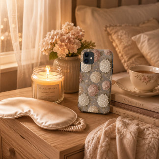 Capa Para iPhone 11 Floral Neutro | Cottagecore Hortênsia Bege