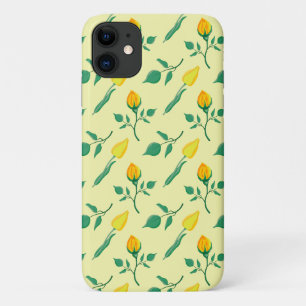 Capa Para iPhone 11 Floral pattern with yellow rose and tulip flowers