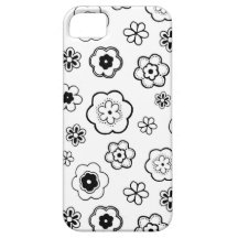 Floral Preto E Branco