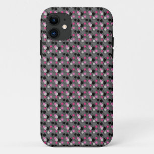Capa Para iPhone 11 Floral Rosa E Preto