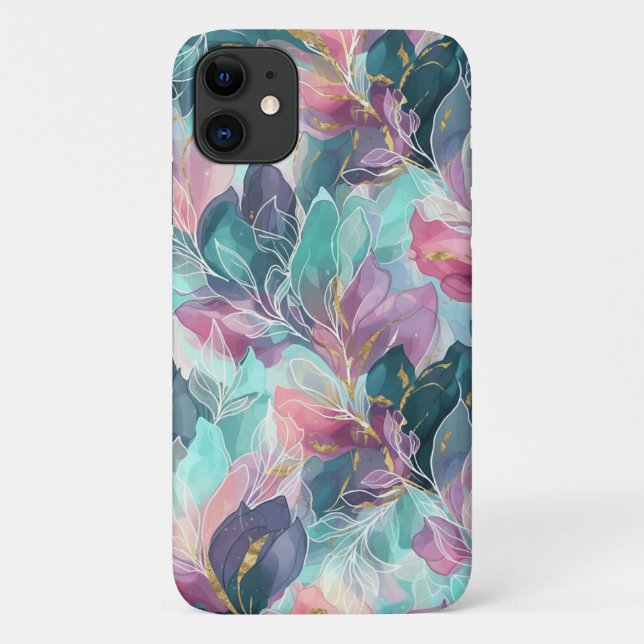 Capa Para iPhone 11 Floral Tom Tonal (Verso)