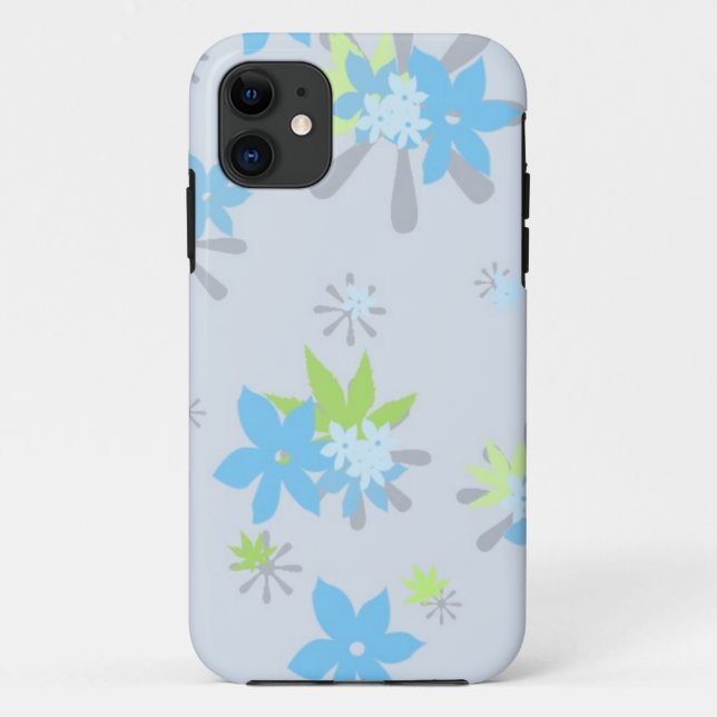 Capa Para iPhone 11 Floral Whimsical Azul (Verso)