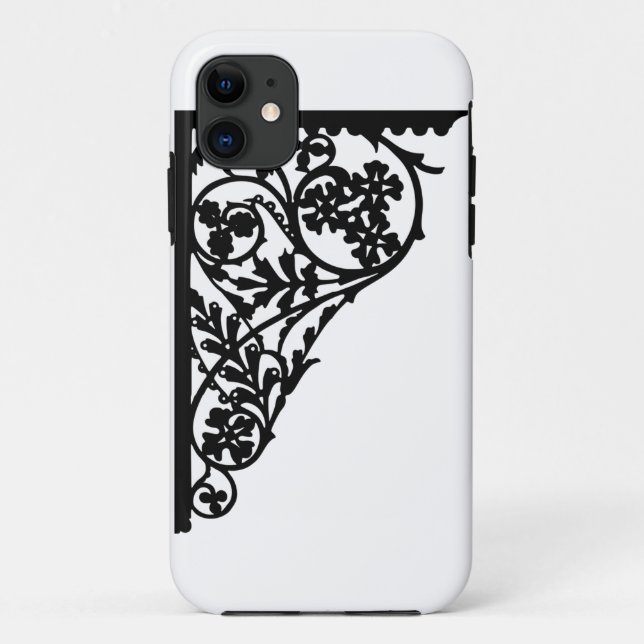 Capa Para iPhone 11 floreio de design de canto (Verso)