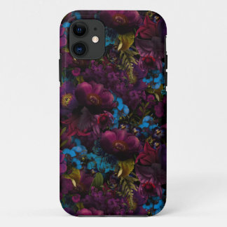 Capa Para iPhone 11 Flores Anticorpos Roxos Escuros Florais