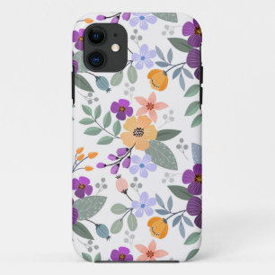 Capa Para iPhone 11 Flores Coloridas Desenhadas à Mão
