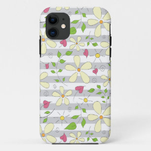 Capa Para iPhone 11 Flores da primavera camomila margarida doodles flo
