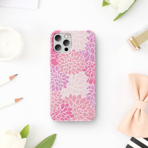 Capa Para iPhone 11 Flores Dahlia, Padrão De Flores, Dahlia Rosa