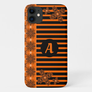Capa Para iPhone 11 Flores de Artdeco no estilo retro com monograma
