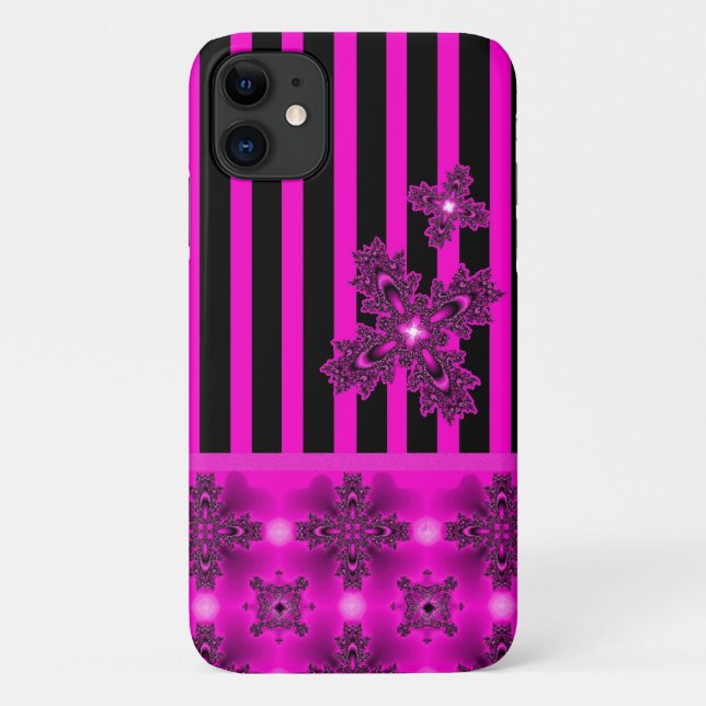 Capa Para iPhone 11 Flores de Artdeco no Estilo Retroativo (Verso)