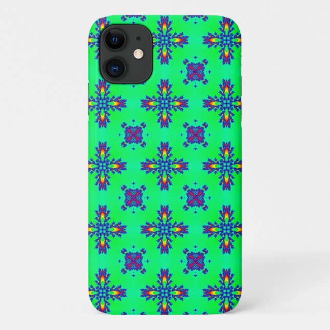 Capa Para iPhone 11 Flores de Artdeco no Estilo Retroativo (Verso)