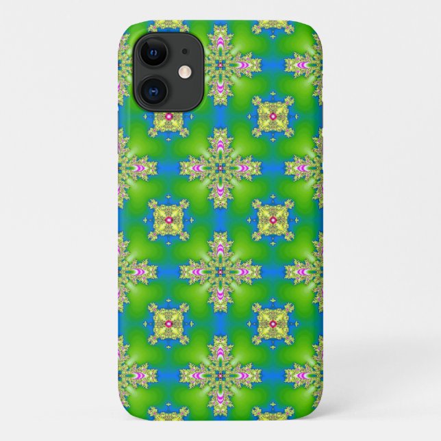 Capa Para iPhone 11 Flores de Artdeco no Estilo Retroativo (Verso)