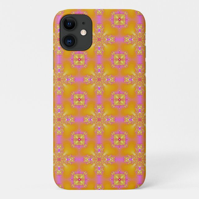Capa Para iPhone 11 Flores de Artdeco no Estilo Retroativo (Verso)