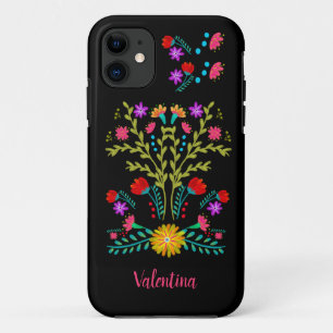 Capa Para iPhone 11 Flores de Arte Popular Mexicanas Fiesta Personaliz