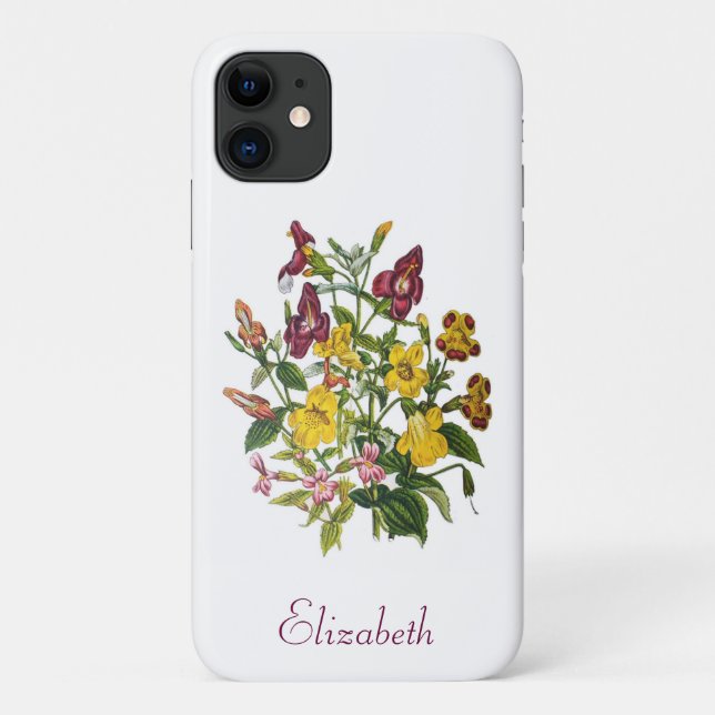 Capa Para iPhone 11 Flores-de-macaco personalizadas (Verso)