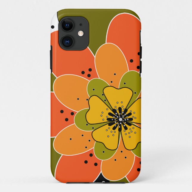 Capa Para iPhone 11 Flores de outono, outono, flor, ilustração jogada (Verso)