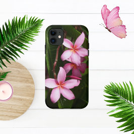 Capa Para iPhone 11 Flores de Plumeria Rosa