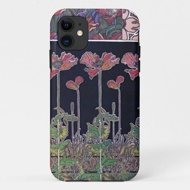 Capa Para iPhone 11 Flores do Estilo Art Nouveau, Mucha (Verso)