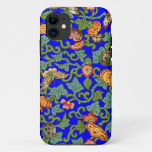 Capa Para iPhone 11 Flores e borboletas chinesas antigas