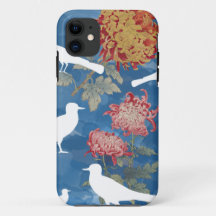 Flores e Pássaros de Vintage de Cor Azul