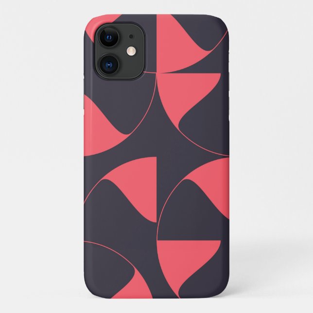 Capa Para iPhone 11 Flores geométricas circulares elegantes, quic, abs (Verso)