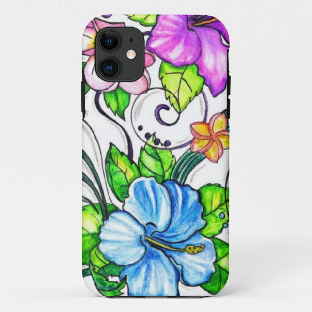 Capa Para iPhone 11 Flores Hawiian Hibiscus (Verso)