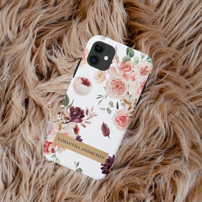 Capa Para iPhone 11 Flores Modernas de Pastel e Presente Personalizado (Criador carregado)