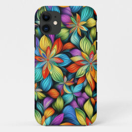 Capa Para iPhone 11 Flores multicoloridas