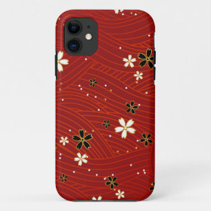 Capa Para iPhone 11 Flores, papel japonês, imagens florais de fundo