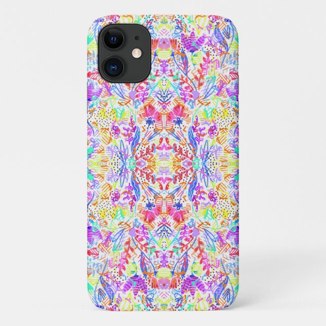 Capa Para iPhone 11 Flores pastéis abstratas (Verso)